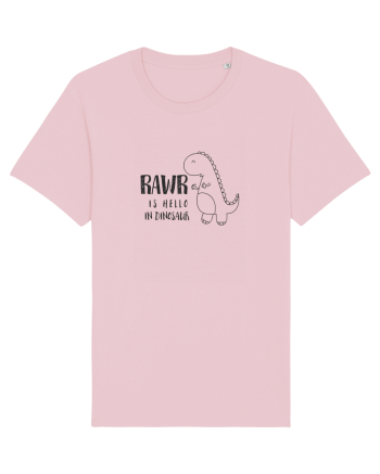 Rawr Is Hello In Dinosaur Cotton Pink