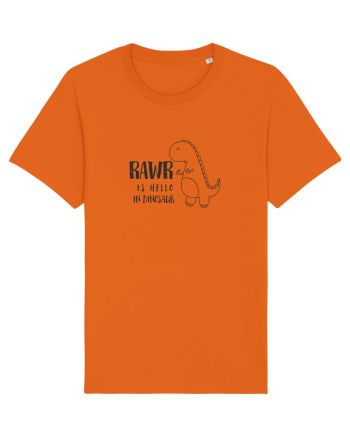 Rawr Is Hello In Dinosaur Bright Orange