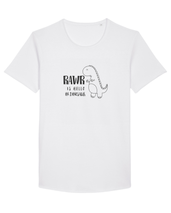 Rawr Is Hello In Dinosaur White