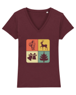 Retro Christmas Tricou mânecă scurtă guler V Damă Evoker