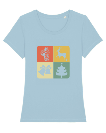 Retro Christmas Sky Blue