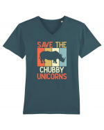 Save the Chubby Unicorns Tricou mânecă scurtă guler V Bărbat Presenter