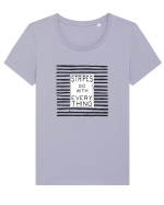 Stripes Go With Everything Tricou mânecă scurtă guler larg fitted Damă Expresser