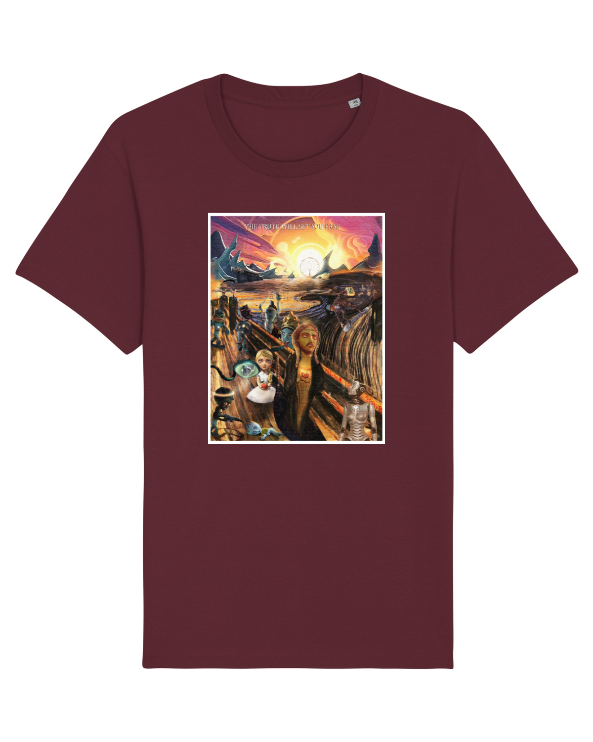 Tricou mânecă scurtă Unisex Rocker Burgundy
