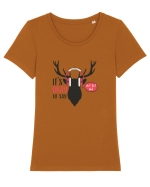 Its Okay to Say HoHoHo Tricou mânecă scurtă guler larg fitted Damă Expresser