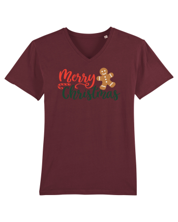 Merry Christmas Gingerbread Burgundy