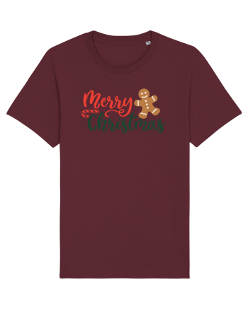 Merry Christmas Gingerbread Burgundy