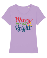 Merry and Bright Tricou mânecă scurtă guler larg fitted Damă Expresser