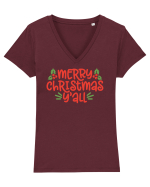 Merry Christmas Yall Tricou mânecă scurtă guler V Damă Evoker