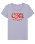 Merry Christmas Yall Tricou mânecă scurtă guler larg fitted Damă Expresser