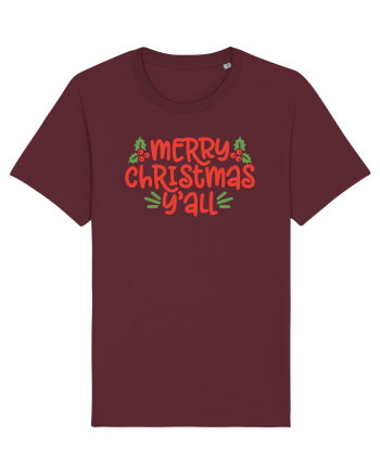 Merry Christmas Yall Burgundy