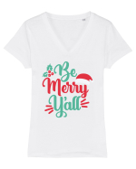 Be Merry Yall Tricou mânecă scurtă guler V Damă Evoker