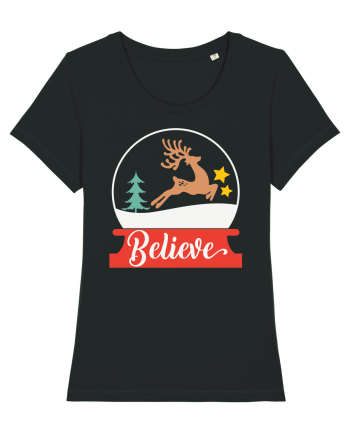 Believe Reindeer Black