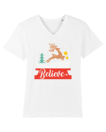Believe Reindeer Tricou mânecă scurtă guler V Bărbat Presenter