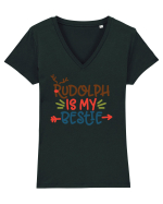 Rudolph is My Bestie Tricou mânecă scurtă guler V Damă Evoker