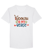 Rudolph is My Bestie Tricou mânecă scurtă guler larg Bărbat Skater