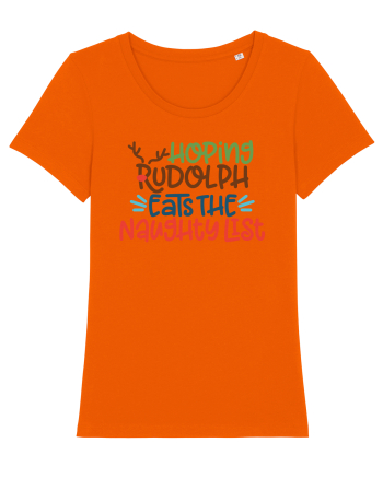 Hoping Rudolph Eats the Naughty List Bright Orange