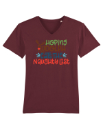 Hoping Rudolph Eats the Naughty List Tricou mânecă scurtă guler V Bărbat Presenter