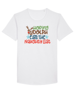 Hoping Rudolph Eats the Naughty List Tricou mânecă scurtă guler larg Bărbat Skater