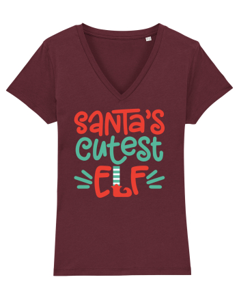Santas Cutest Elf Burgundy