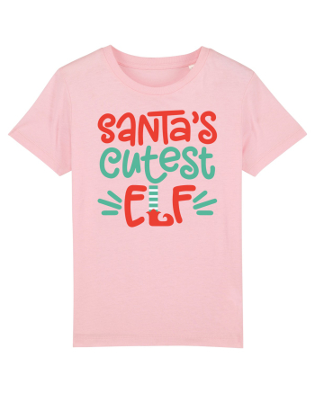 Santas Cutest Elf Cotton Pink