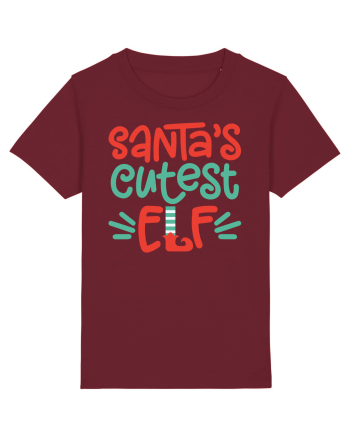 Santas Cutest Elf Burgundy