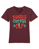 Santas Cutest Elf Tricou mânecă scurtă guler V Bărbat Presenter