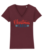 Christmas Crew Snow Tricou mânecă scurtă guler V Damă Evoker