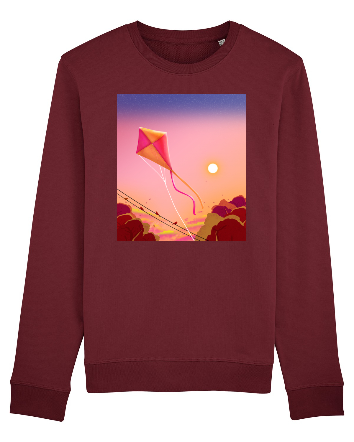 Bluză mânecă lungă Unisex Rise Burgundy