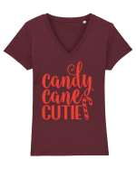 Candy Cane Cutie Tricou mânecă scurtă guler V Damă Evoker
