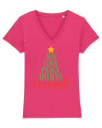 Joy Love Peace Christmas Tricou mânecă scurtă guler V Damă Evoker