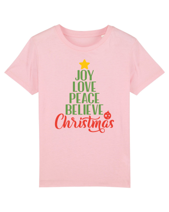 Joy Love Peace Christmas Cotton Pink
