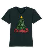Joy Love Peace Christmas Tricou mânecă scurtă guler V Bărbat Presenter