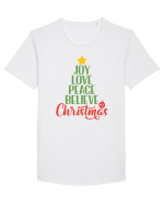 Joy Love Peace Christmas Tricou mânecă scurtă guler larg Bărbat Skater