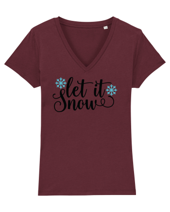 Let it Snow Xmas Burgundy
