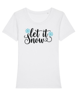 Let it Snow Xmas Tricou mânecă scurtă guler larg fitted Damă Expresser