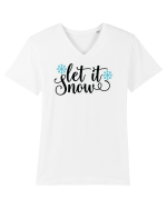 Let it Snow Xmas Tricou mânecă scurtă guler V Bărbat Presenter