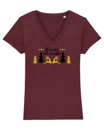All is Bright Xmas Burgundy