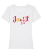 Joyful Xmas Red Tricou mânecă scurtă guler larg fitted Damă Expresser