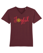 Joyful Xmas Red Tricou mânecă scurtă guler V Bărbat Presenter