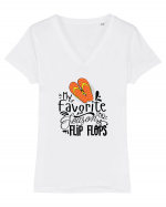 Favorite Flip Flops Tricou mânecă scurtă guler V Damă Evoker