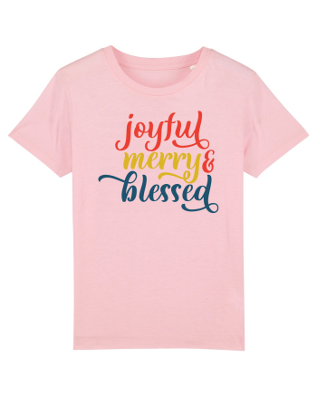 Joyful Merry Blessed Cotton Pink