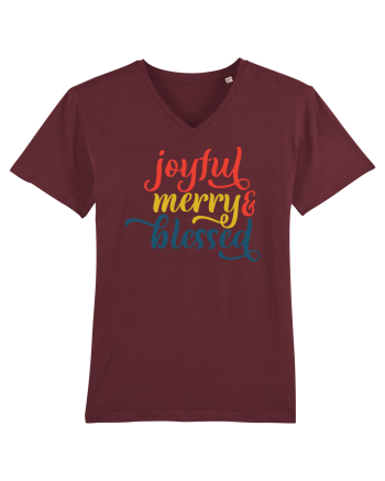 Joyful Merry Blessed Burgundy