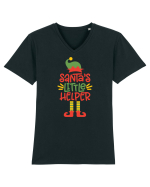 Santas Little Helper Tricou mânecă scurtă guler V Bărbat Presenter