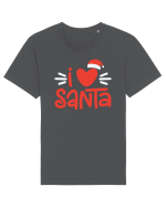 I love Santa Tricou mânecă scurtă Unisex Rocker