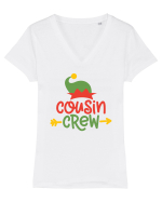 Cousin Crew Tricou mânecă scurtă guler V Damă Evoker