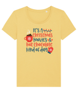 Its a Christmas Movies and Hot Cocoa Tricou mânecă scurtă guler larg fitted Damă Expresser
