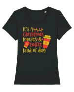 Xmas Coffee kind of Day Tricou mânecă scurtă guler larg fitted Damă Expresser