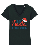 Dear Santa I can Explain Tricou mânecă scurtă guler V Damă Evoker