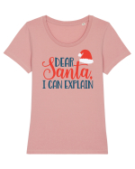 Dear Santa I can Explain Tricou mânecă scurtă guler larg fitted Damă Expresser